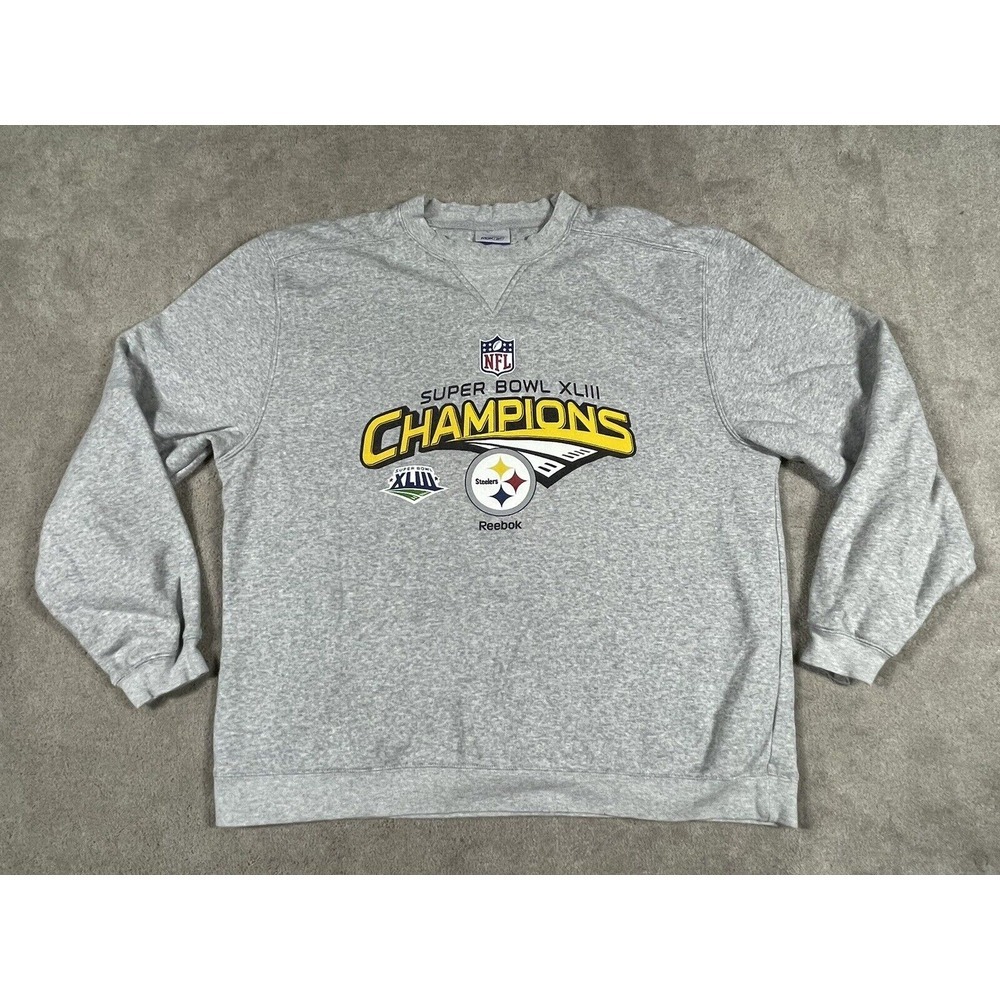 Reebok Gray Super Bowl XLIII Champions Sweatshirt